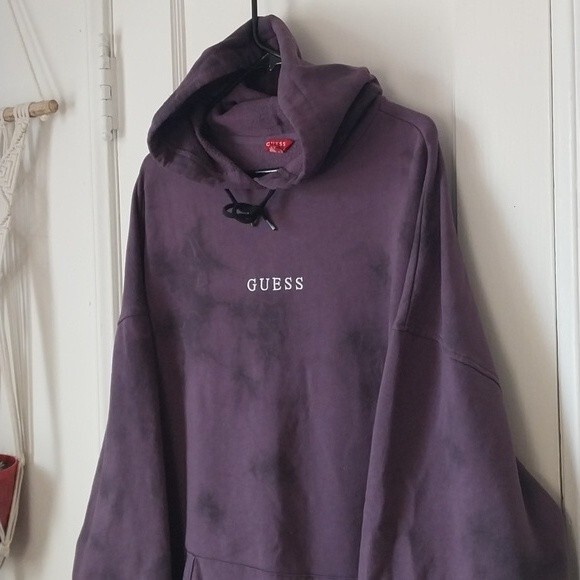Guess Sweatshirt Purple Hoodie Tie Dye Size XL - Picture 6 of 6